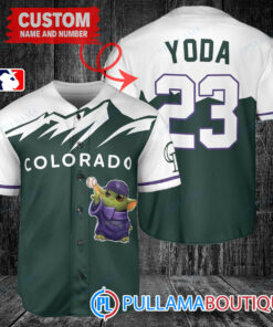 Star Wars Baby Yoda Colorado Rockies Custom Baseball Jersey Green