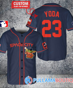 Star Wars Baby Yoda Houston Astros Custom Baseball Jersey Black City Connect