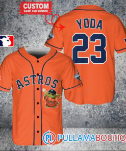 Star Wars Baby Yoda Houston Astros Custom Baseball Jersey Orange