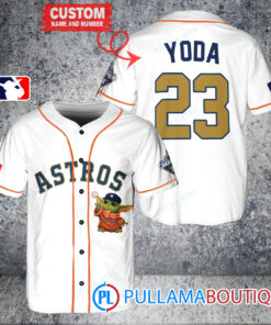 Star Wars Baby Yoda Houston Astros Custom Baseball Jersey White