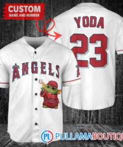 Star Wars Baby Yoda Los Angeles Angels Custom Baseball Jersey White