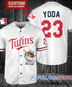 Star Wars Baby Yoda Minnesota Twins Custom Baseball Jersey White