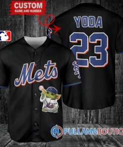 Star Wars Baby Yoda New York Mets Custom Baseball Jersey Black