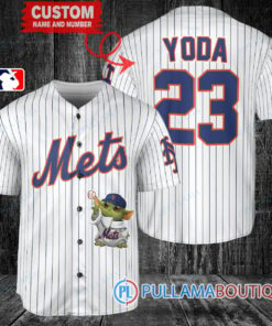 Star Wars Baby Yoda New York Mets Custom Baseball Jersey White