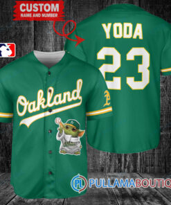 Star Wars Baby Yoda Oakland Athletics Custom Baseball Jersey Green