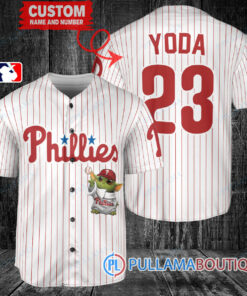 Star Wars Baby Yoda Philadelphia Phillies Custom Baseball Jersey White