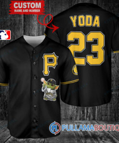 Star Wars Baby Yoda Pittsburgh Pirates Custom Baseball Jersey Black