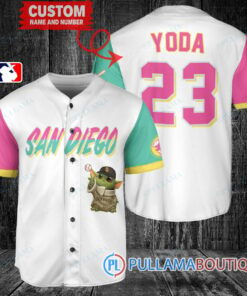 Star Wars Baby Yoda San Diego Padres Custom Baseball Jersey White City Connect