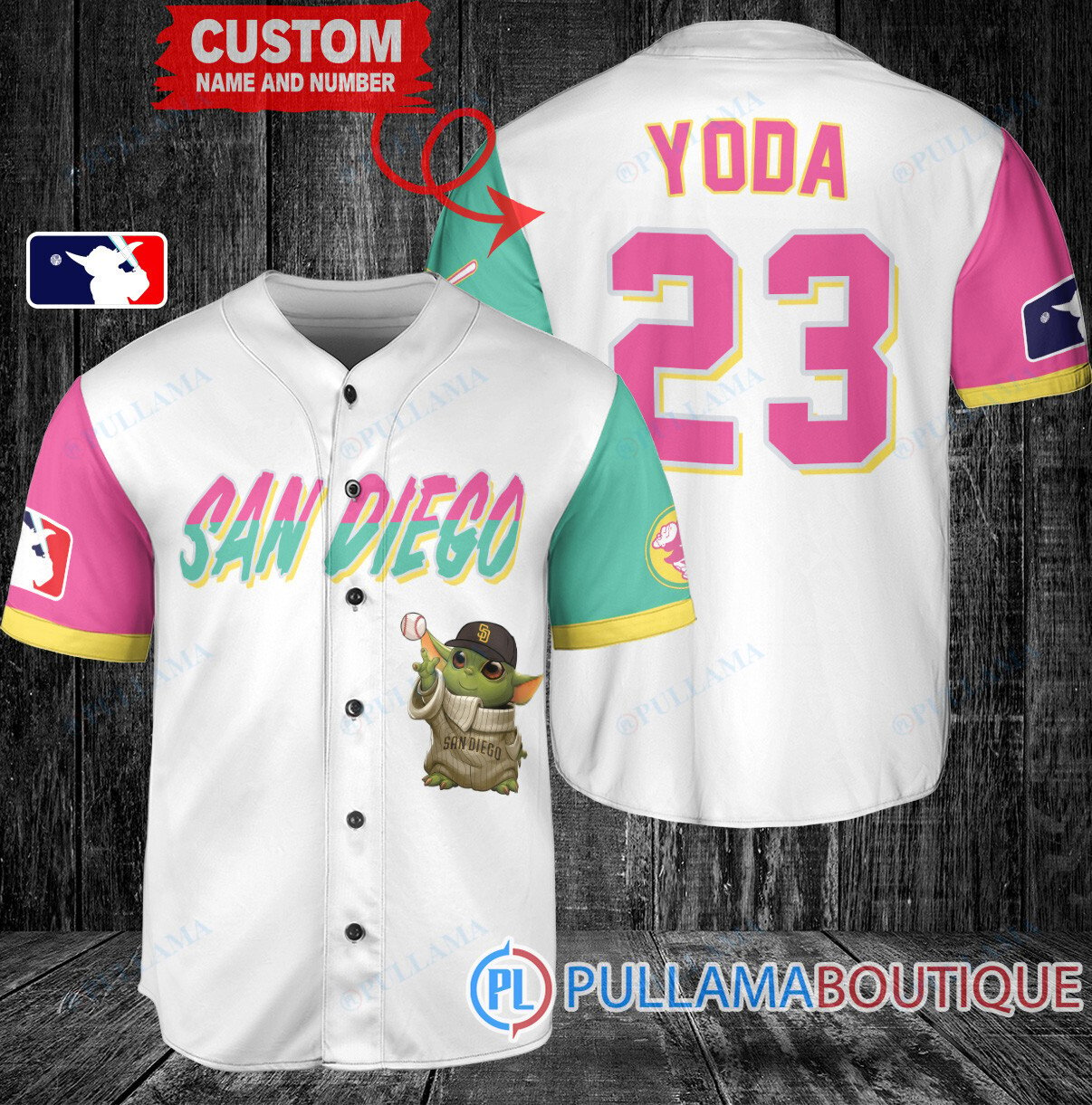 Star Wars Baby Yoda Chicago White Sox Custom Baseball Jersey Black