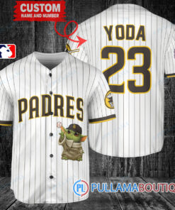 Star Wars Baby Yoda San Diego Padres Custom Baseball Jersey White