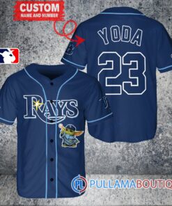 Star Wars Baby Yoda Tampa Bay Rays Custom Baseball Jersey Navy