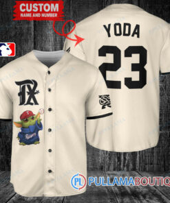 Star Wars Baby Yoda Texas Rangers Custom Baseball Jersey Cream