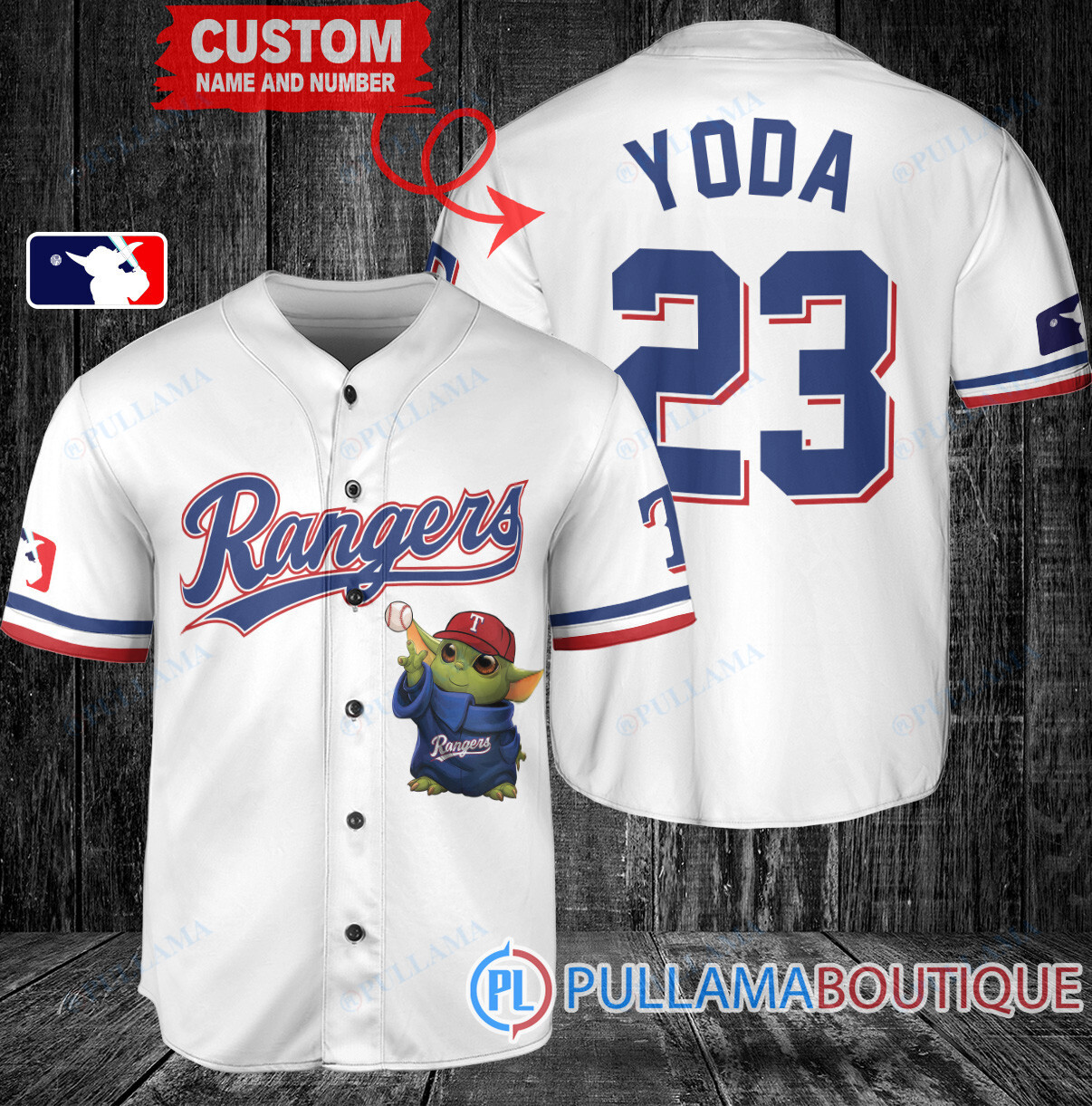 Star Wars Baby Yoda Atlanta Braves Custom Baseball Jersey White