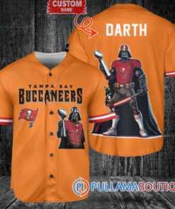 Tampa Bay Buccaneers x Darth Vader Star Wars with Trophy Custom Baseball Jersey Orange