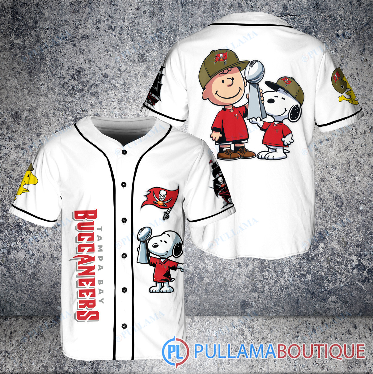 Las Vegas Raiders x Snoopy and Charlie Brown with Trophy Baseball Jersey White Without Piping