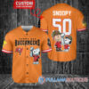 Cleveland Browns x Snoopy and Charlie Brown with Trophy Custom Baseball Jersey Black