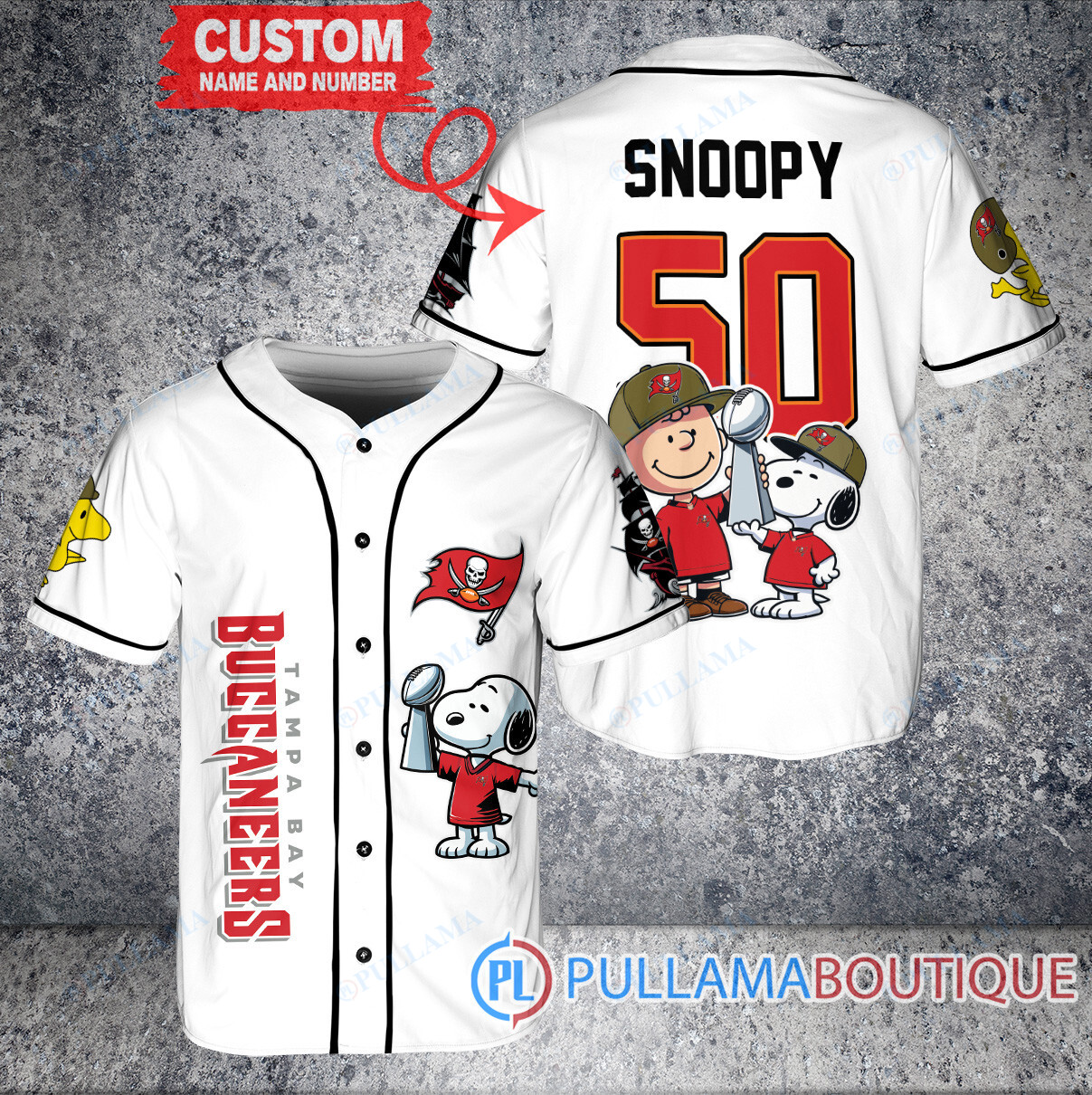 Indianapolis Colts x Snoopy and Charlie Brown with Trophy Custom Baseball Jersey White