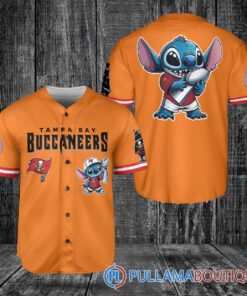 Tampa Bay Buccaneers x Stitch with Trophy Baseball Jersey Orange