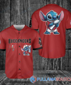 Tampa Bay Buccaneers x Stitch with Trophy Baseball Jersey Red