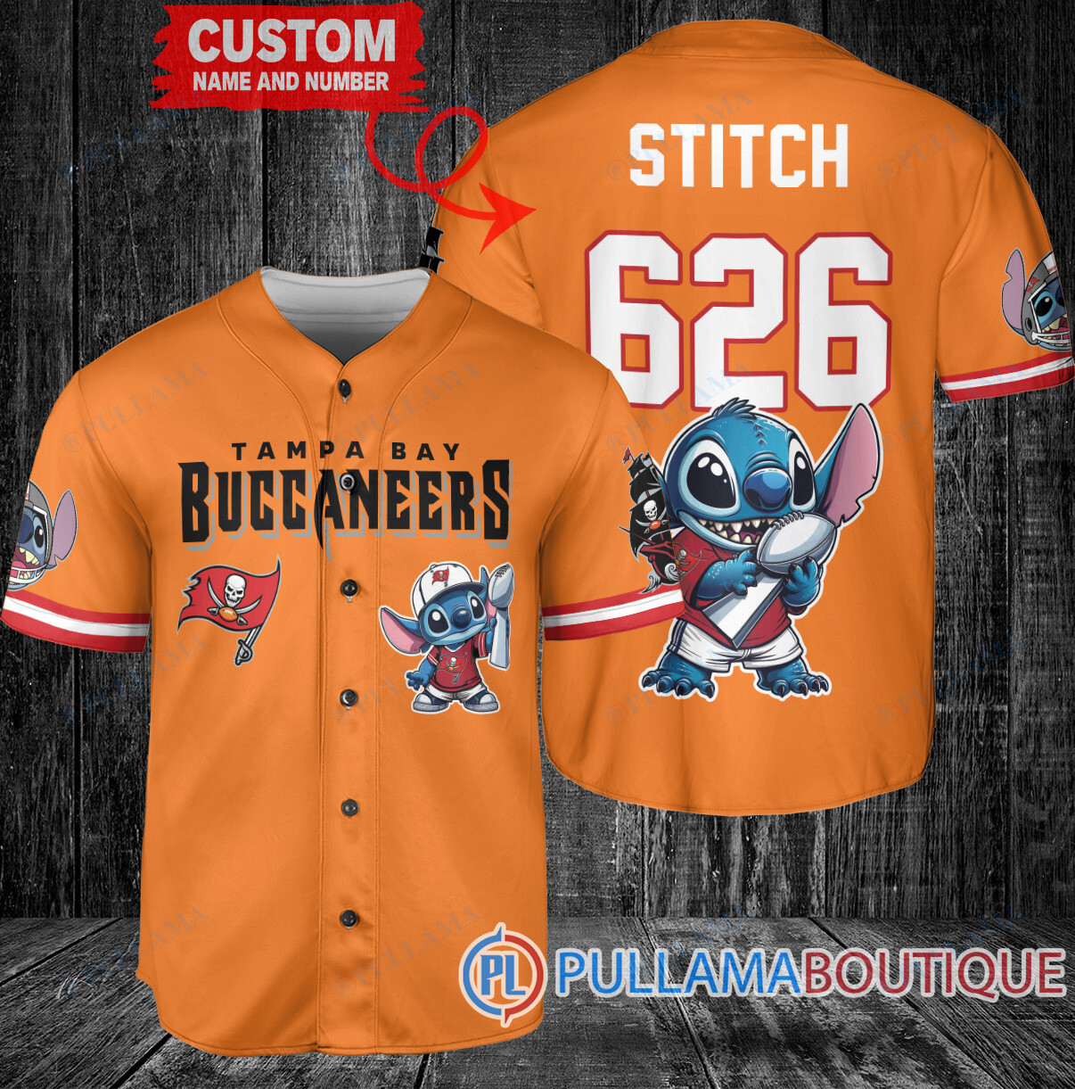 Miami Dolphins x Stitch with Trophy Custom Baseball Jersey Orange