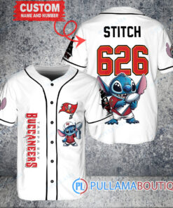 Tampa Bay Buccaneers x Stitch with Trophy Custom Baseball Jersey White