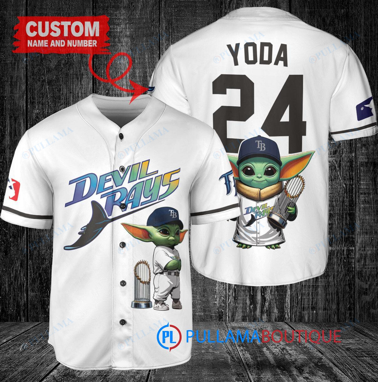 Los Angeles Dodgers x Baby Yoda Star Wars The Mandalorian with Trophy Custom Baseball Jersey Gray