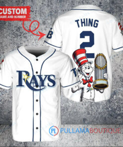 Tampa Bay Rays Dr Seuss World Series Trophy Baseball Jersey White Replica