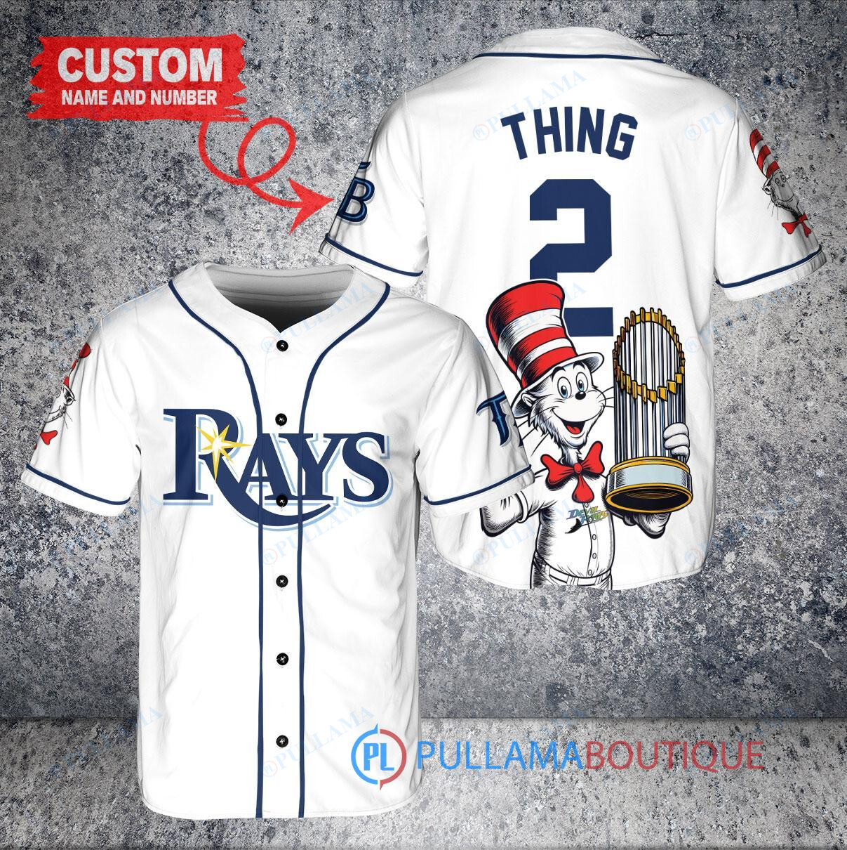 Milwaukee Brewers x Dr Seuss with World Series Trophy Custom Baseball Jersey Cream