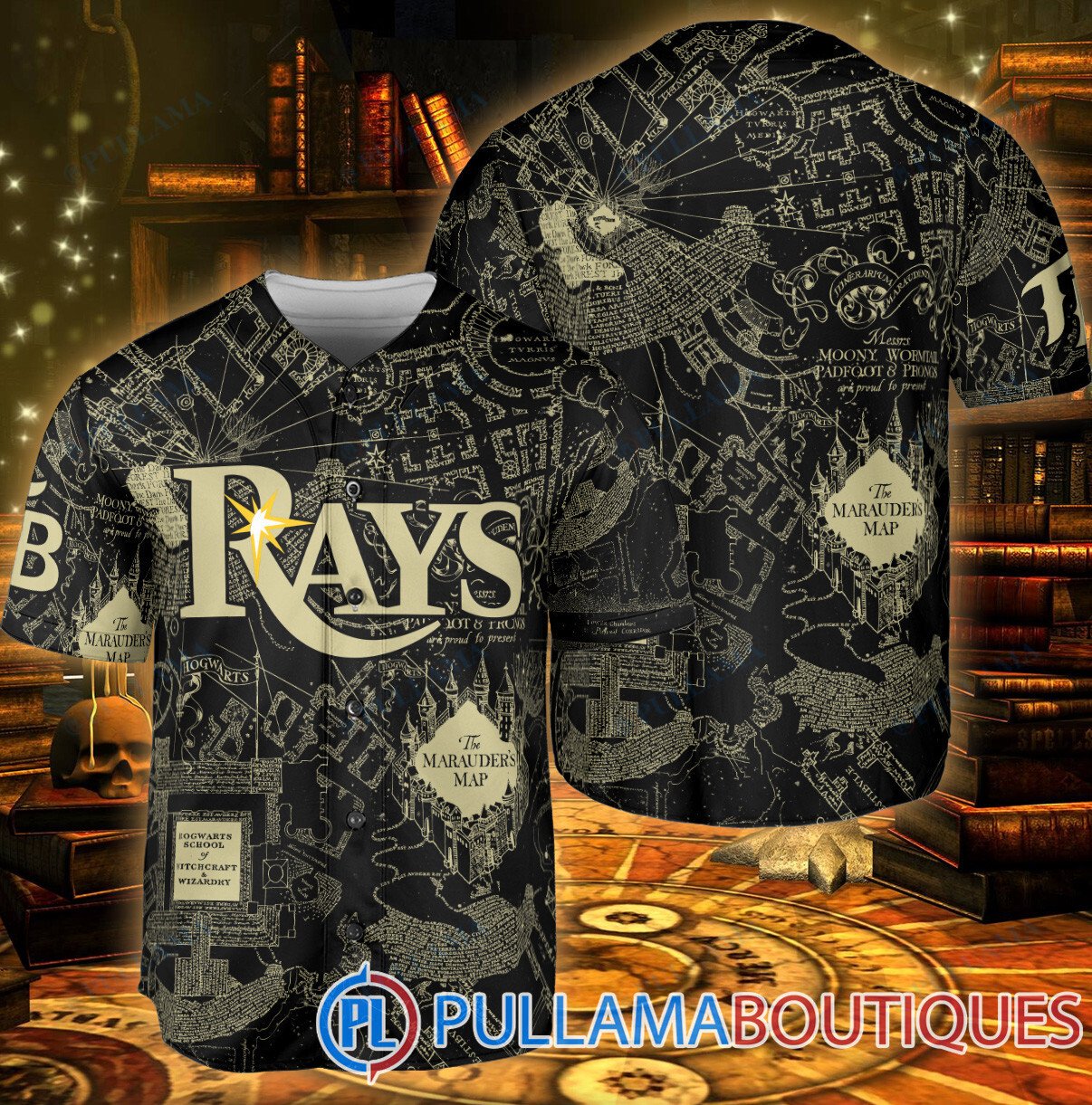 Los Angeles Angels Harry Potter The Marauders Map Baseball Jersey Black