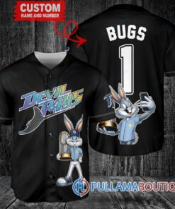 Tampa Bay Rays x Bugs Bunny with Trophy Baseball Jersey Black