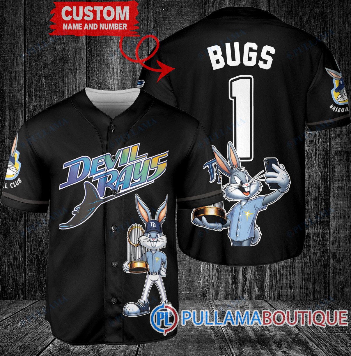 Houston Astros x Bugs Bunny with Trophy Baseball Jersey Gray