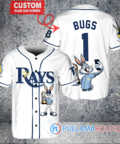 Tampa Bay Rays x Bugs Bunny with Trophy Baseball Jersey White Home Replica