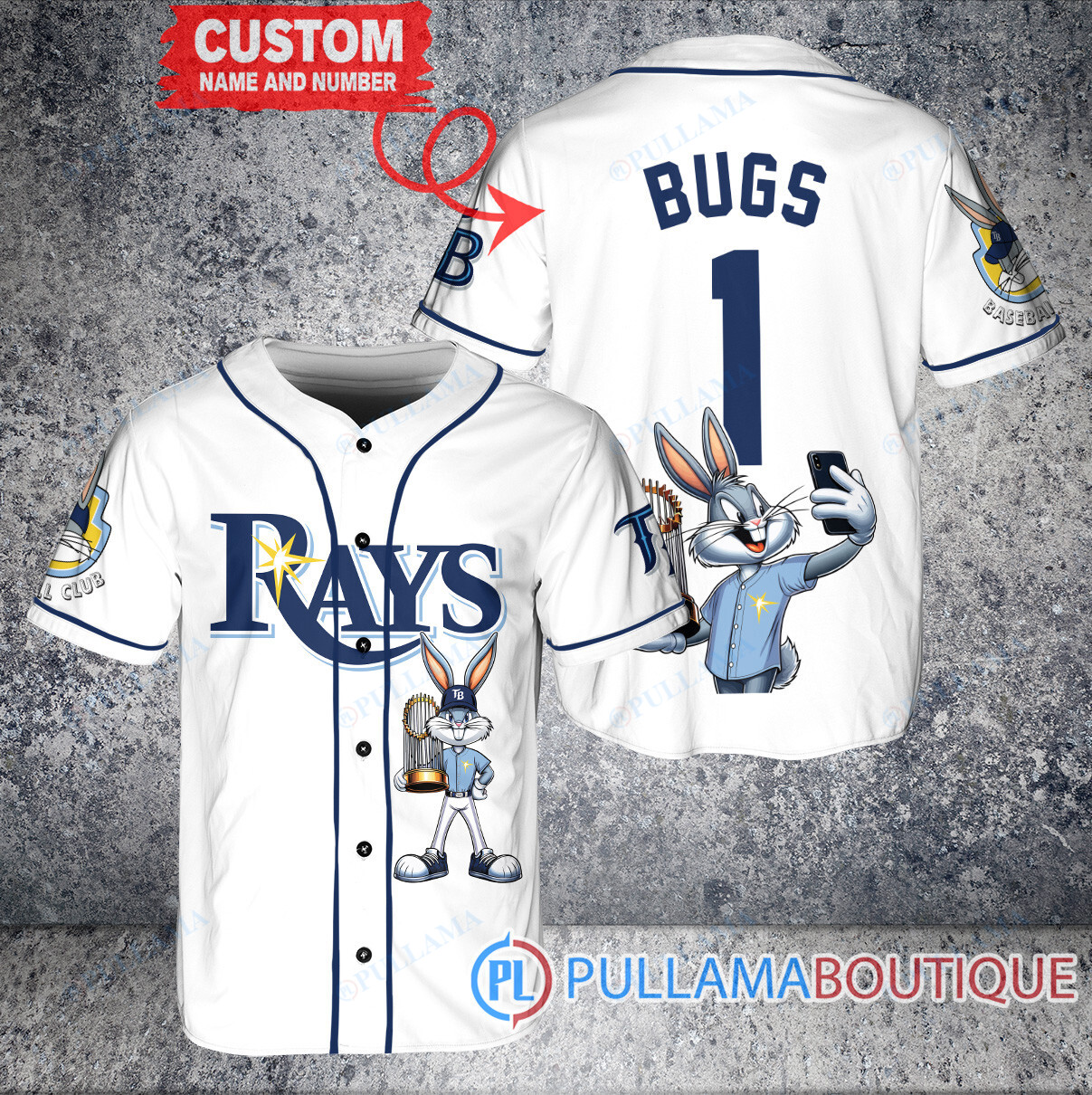 Pittsburgh Pirates x Bugs Bunny with Trophy Baseball Jersey White