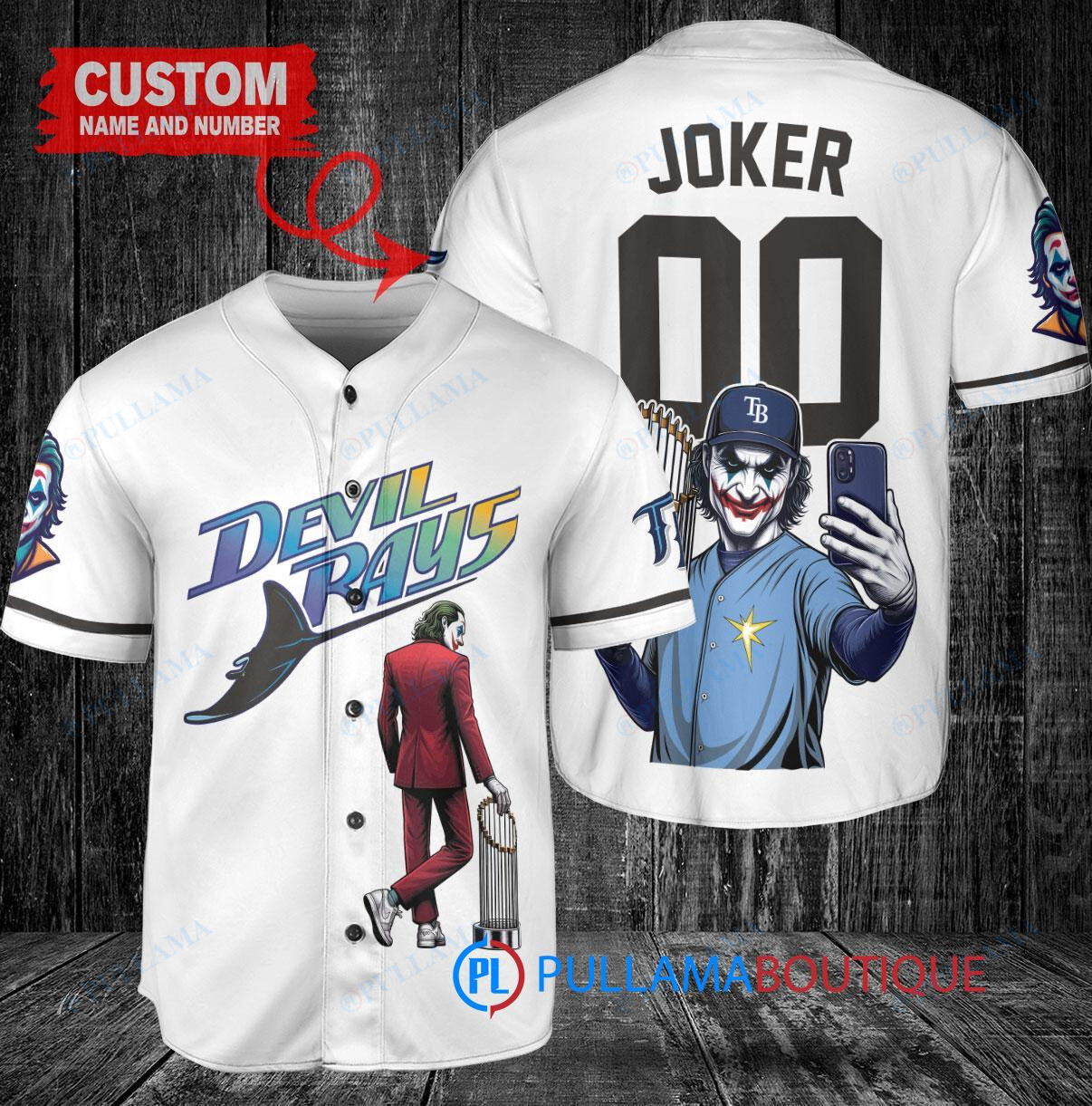 New York Yankees x Joker DC Comics with Trophy Custom Baseball Jersey White