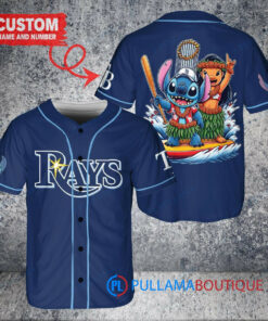 Tampa Bay Rays x Lilo & Stitch with Trophy Baseball Jersey Navy