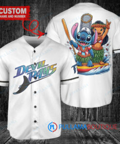 Tampa Bay Rays x Lilo & Stitch with Trophy Baseball Jersey White Home Replica