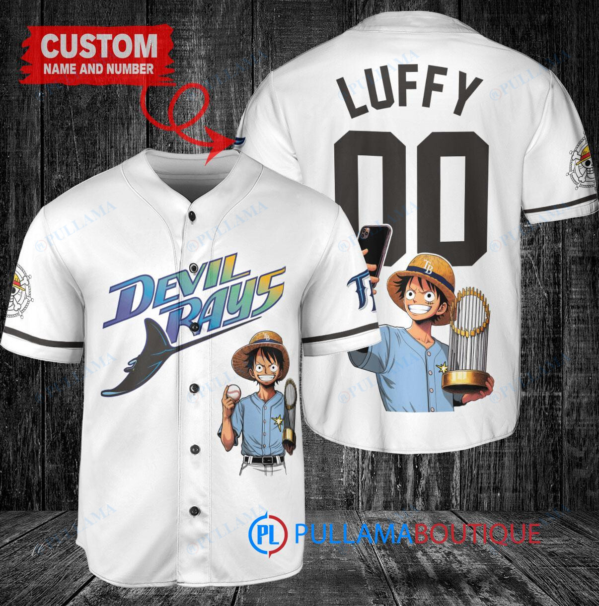 St. Louis Cardinals x Luffy One Piece with Trophy Custom Baseball Jersey White