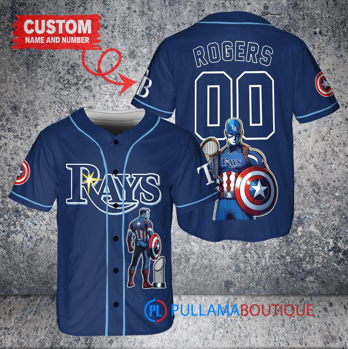 Seattle Mariners x Marvel Captain America Steve Rogers with Trophy Custom Baseball Jersey Aqua