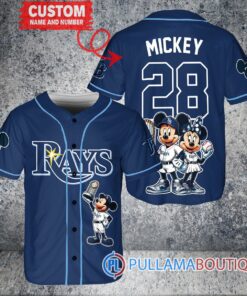 Tampa Bay Rays x Mickey and Minnie with Trophy Baseball Jersey Navy