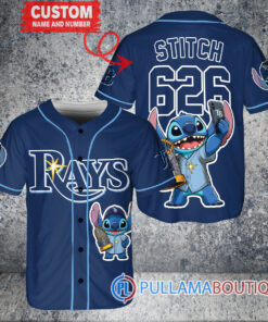 Tampa Bay Rays x Stitch with Trophy Baseball Jersey Navy