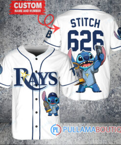 Tampa Bay Rays x Stitch with Trophy Baseball Jersey White Home Replica