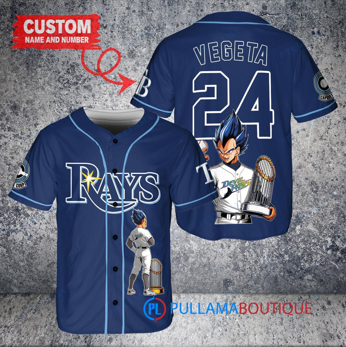 San Diego Padres x Vegeta Super Saiyan Dragon Ball Z with Trophy Custom Baseball Jersey Tan