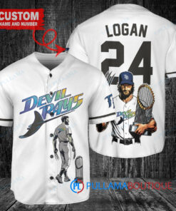 Tampa Bay Rays x Wolverine Logan with Trophy Custom Baseball Jersey White Home Replica