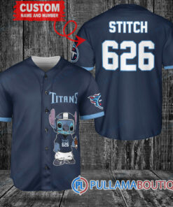 Tennessee Titans Stitch Custom Baseball Jersey Navy