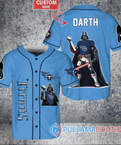 Tennessee Titans x Darth Vader Star Wars with Trophy Custom Baseball Jersey Blue