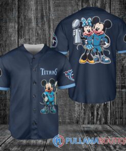 Tennessee Titans x Mickey and Minnie with Trophy Baseball Jersey Navy