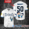 Jacksonville Jaguars x Snoopy and Charlie Brown with Trophy Custom Baseball Jersey Teal