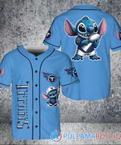 Tennessee Titans x Stitch with Trophy Baseball Jersey Blue