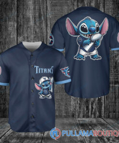 Tennessee Titans x Stitch with Trophy Baseball Jersey Navy