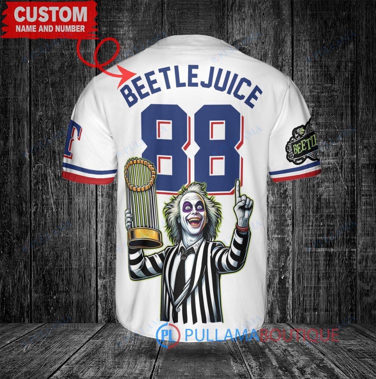 St. Louis Cardinals Beetlejuice Halloween World Series Trophy Baseball Jersey